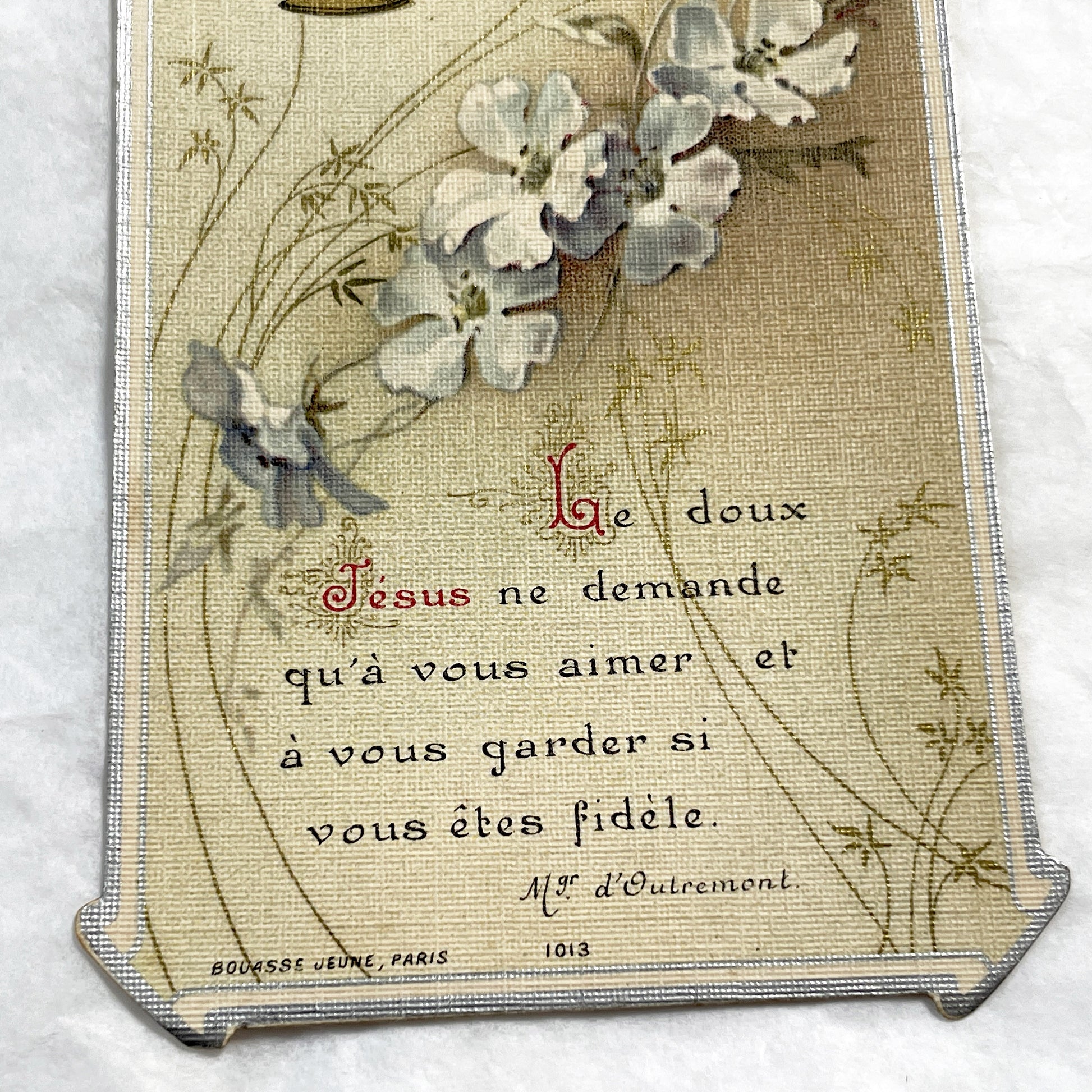 1900s - Antique First Communion Card - Religious Ephemera - French Catholic Souvenir - Vintage Holy Prayer Image
