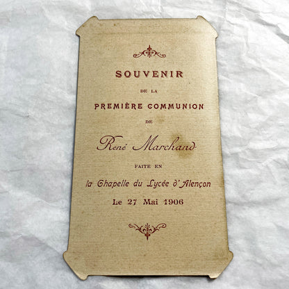 1900s - Antique First Communion Card - Religious Ephemera - French Catholic Souvenir - Vintage Holy Prayer Image