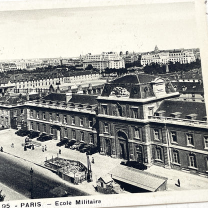 1940s - Vintage Paris Postcard - Historic École Militaire - Black And White Photo - Authentic Paper Collectible