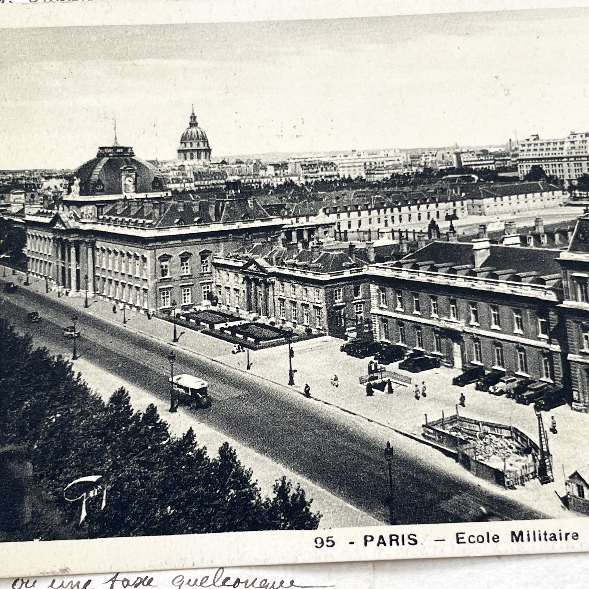 1940s - Vintage Paris Postcard - Historic École Militaire - Black And White Photo - Authentic Paper Collectible