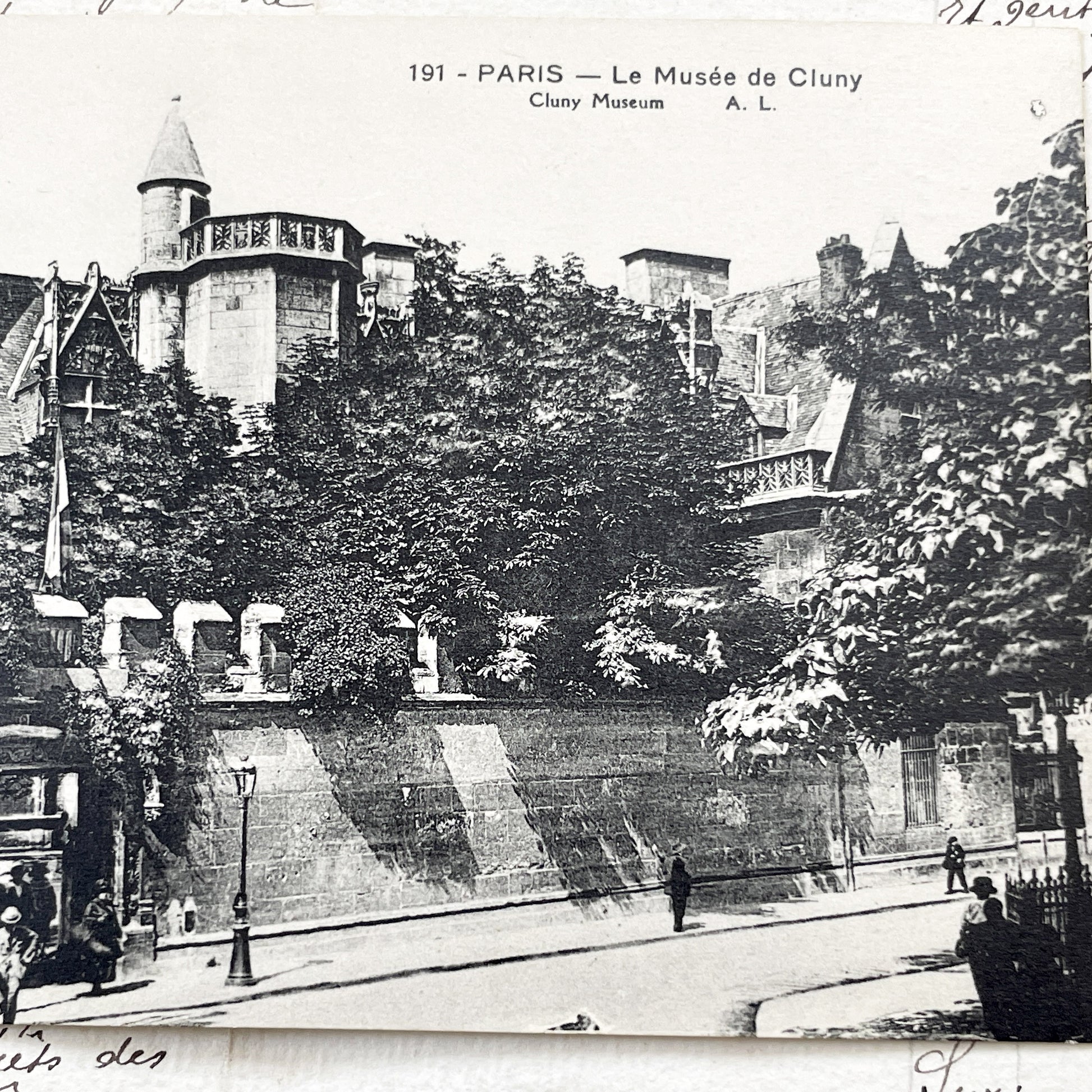 1910s - Vintage Paris Cluny Museum Postcard - Black and White Photo - View of the Medieval Hôtel de Cluny 