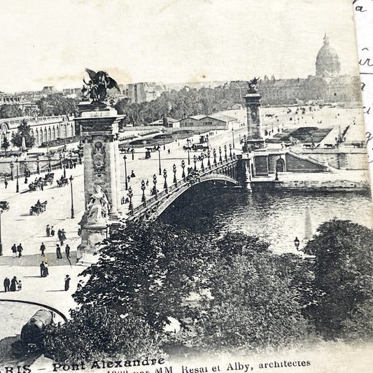 1910s - Paris Pont Alexandre III - Vintage Photo Postcard - Tsar Nicholas II - 1900 World's Fair Era - French History Collectible