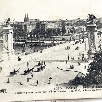 1910s - Paris Pont Alexandre III - Vintage Photo Postcard - Tsar Nicholas II - 1900 World's Fair Era - French History Collectible