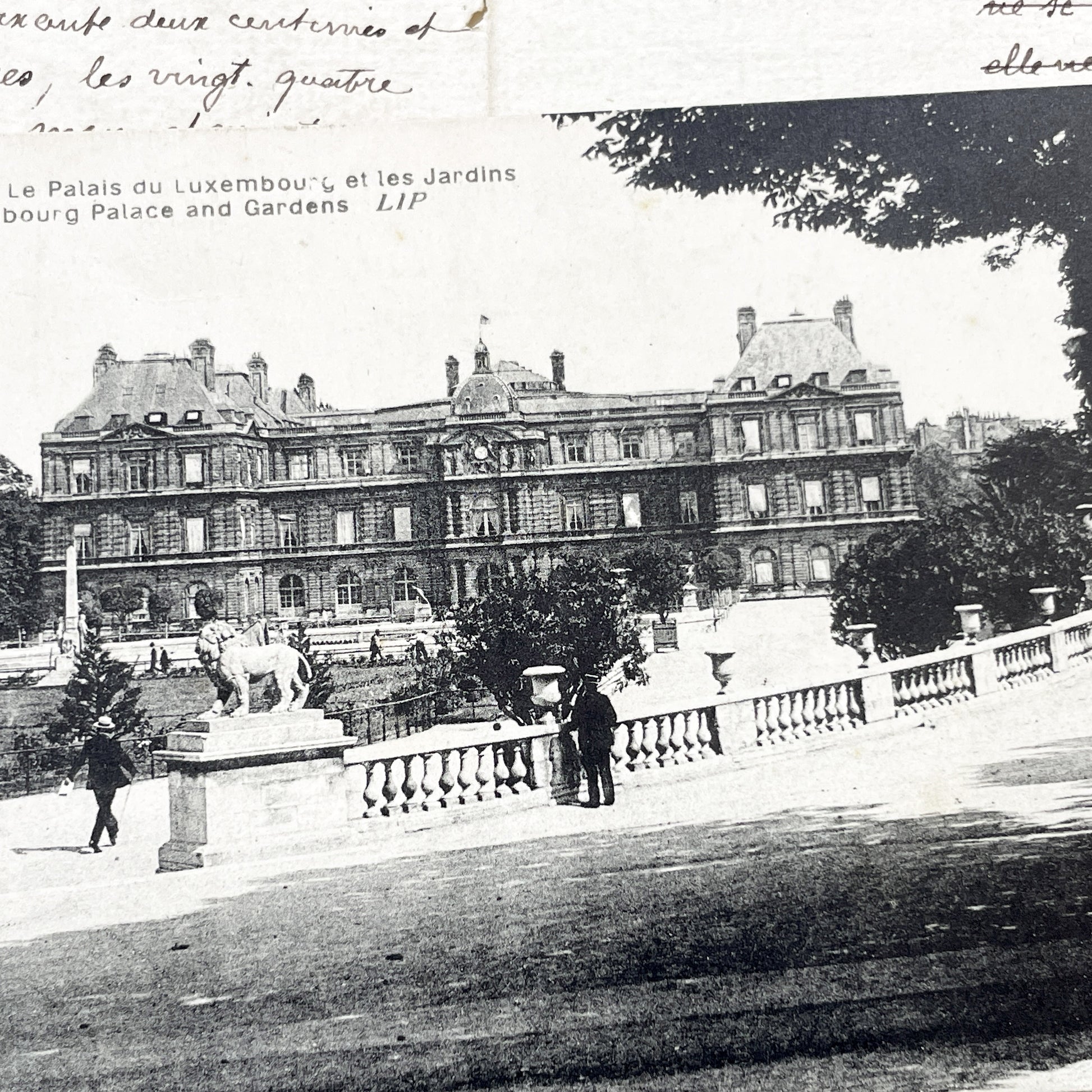 1900s - Paris Luxembourg Palace Gardens Antique Postcard - Vintage French Document - Historic Paris View