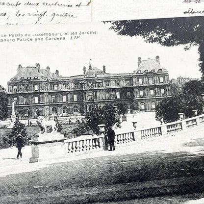 1900s - Paris Luxembourg Palace Gardens Antique Postcard - Vintage French Document - Historic Paris View