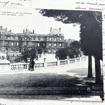 1900s - Paris Luxembourg Palace Gardens Antique Postcard - Vintage French Document - Historic Paris View