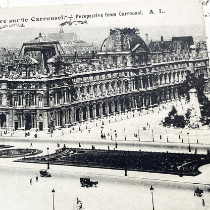1930s - Vintage Paris Postcard - Louvre Palace Carrousel Arch - Historical French Ephemera - Black And White Photography - Parisian Landmark