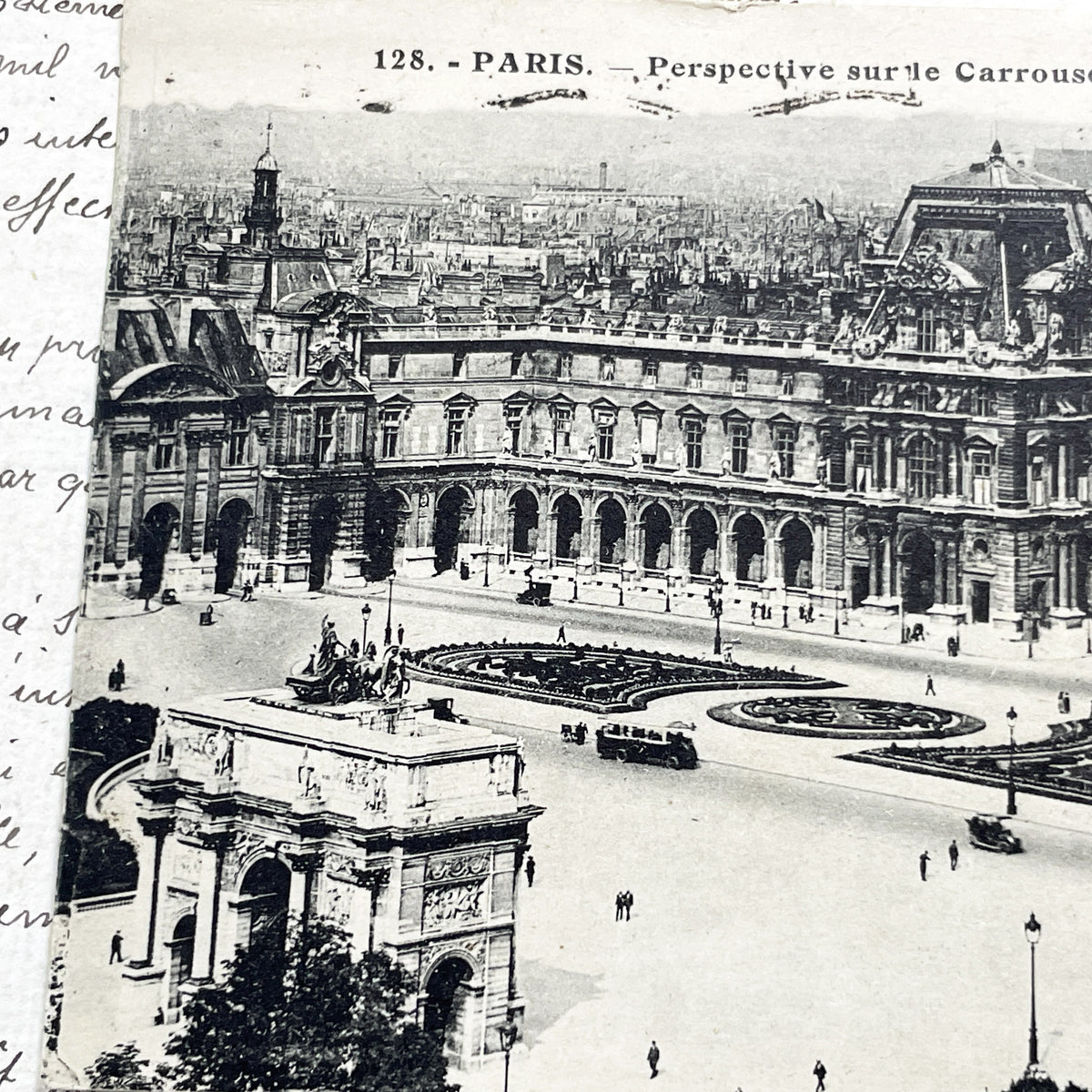 1930s - Vintage Paris Postcard - Louvre Palace Carrousel Arch - Historical French Ephemera - Black And White Photography - Parisian Landmark