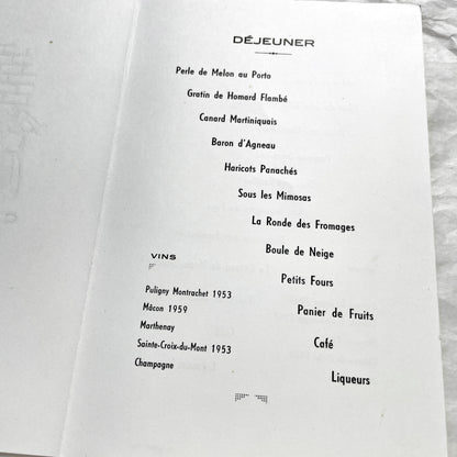 1960s - Two Vintage French First Communion Menus - 1961 Jean-Paul Jean-Pierre & 1962 Marie-Claude - Elegant Mid-Century Dining Ephemera
