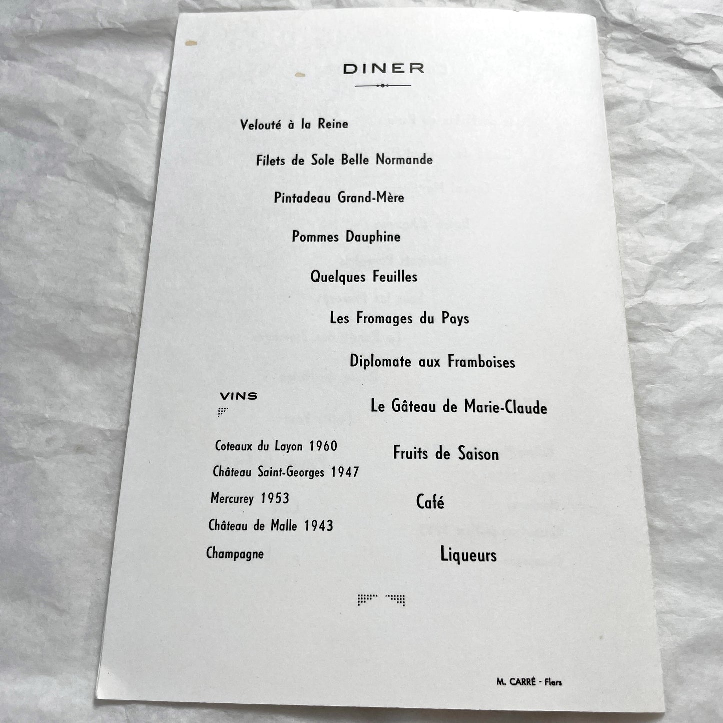 1960s - Two Vintage French First Communion Menus - 1961 Jean-Paul Jean-Pierre & 1962 Marie-Claude - Elegant Mid-Century Dining Ephemera