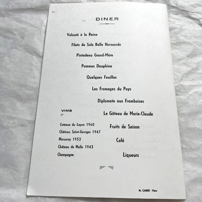 1960s - Two Vintage French First Communion Menus - 1961 Jean-Paul Jean-Pierre & 1962 Marie-Claude - Elegant Mid-Century Dining Ephemera