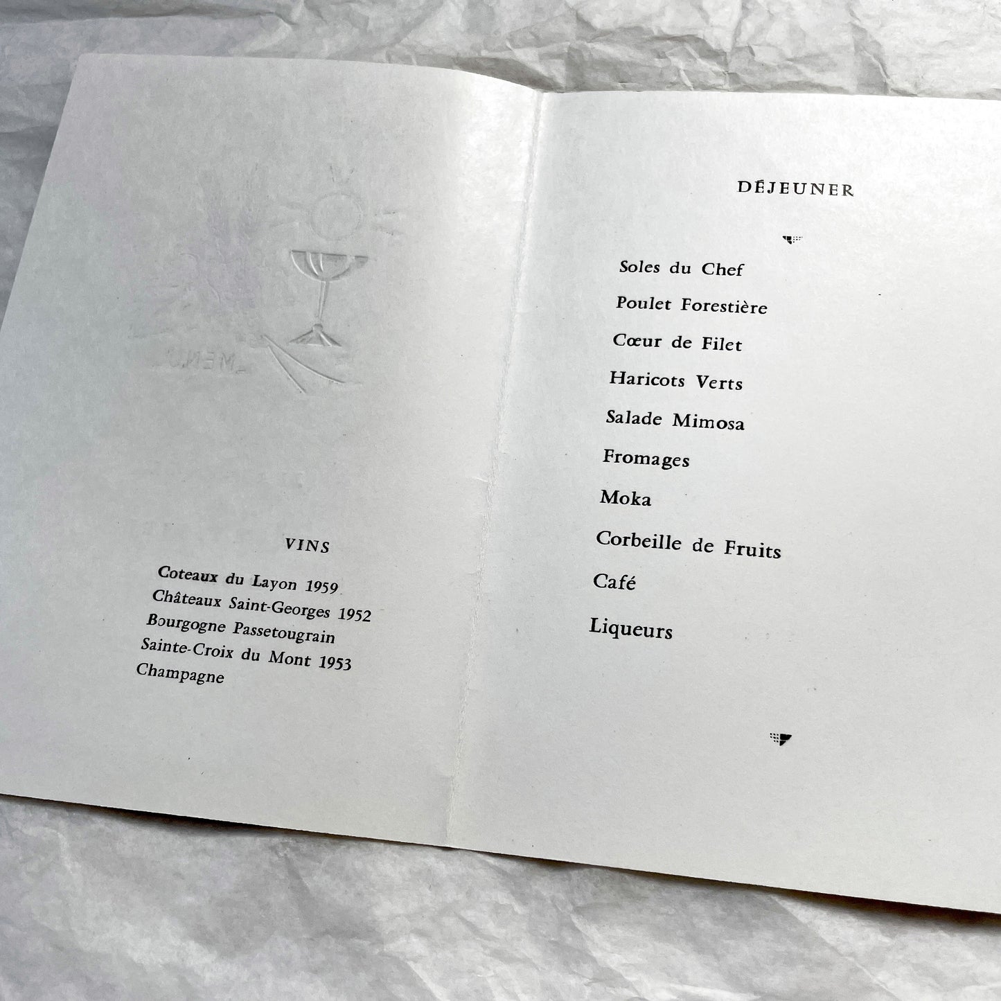 1960s - Two Vintage French First Communion Menus - 1961 Jean-Paul Jean-Pierre & 1962 Marie-Claude - Elegant Mid-Century Dining Ephemera