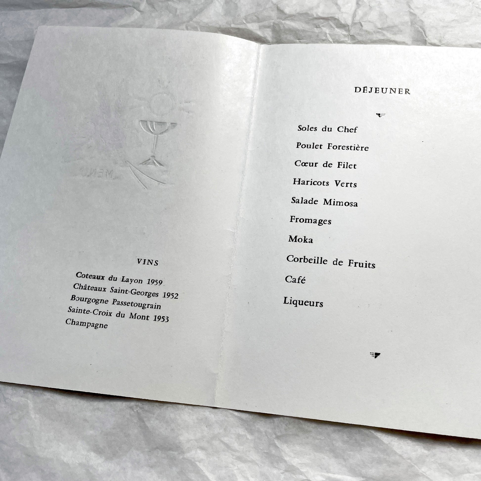 1960s - Two Vintage French First Communion Menus - 1961 Jean-Paul Jean-Pierre & 1962 Marie-Claude - Elegant Mid-Century Dining Ephemera