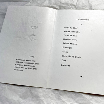1960s - Two Vintage French First Communion Menus - 1961 Jean-Paul Jean-Pierre & 1962 Marie-Claude - Elegant Mid-Century Dining Ephemera