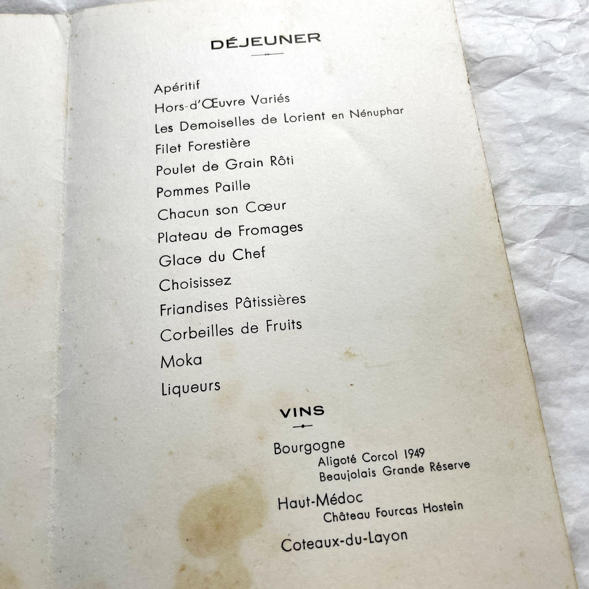 1960s - Vintage Wedding Menu - French Celebration Document - Religious Ceremony - Historic Dinner Program - Alain Evelyne 1963