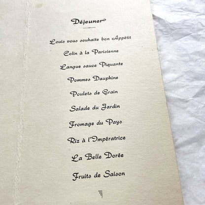 1960s - Vintage French Menu - 60th Birthday Celebration - September 1961 - Parisian Cuisine - Elegant Collectible Ephemera