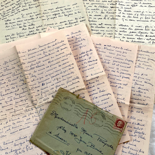 1940s - Two Long Handwritten Love Letters - Vintage French Correspondence - Romantic Ephemera