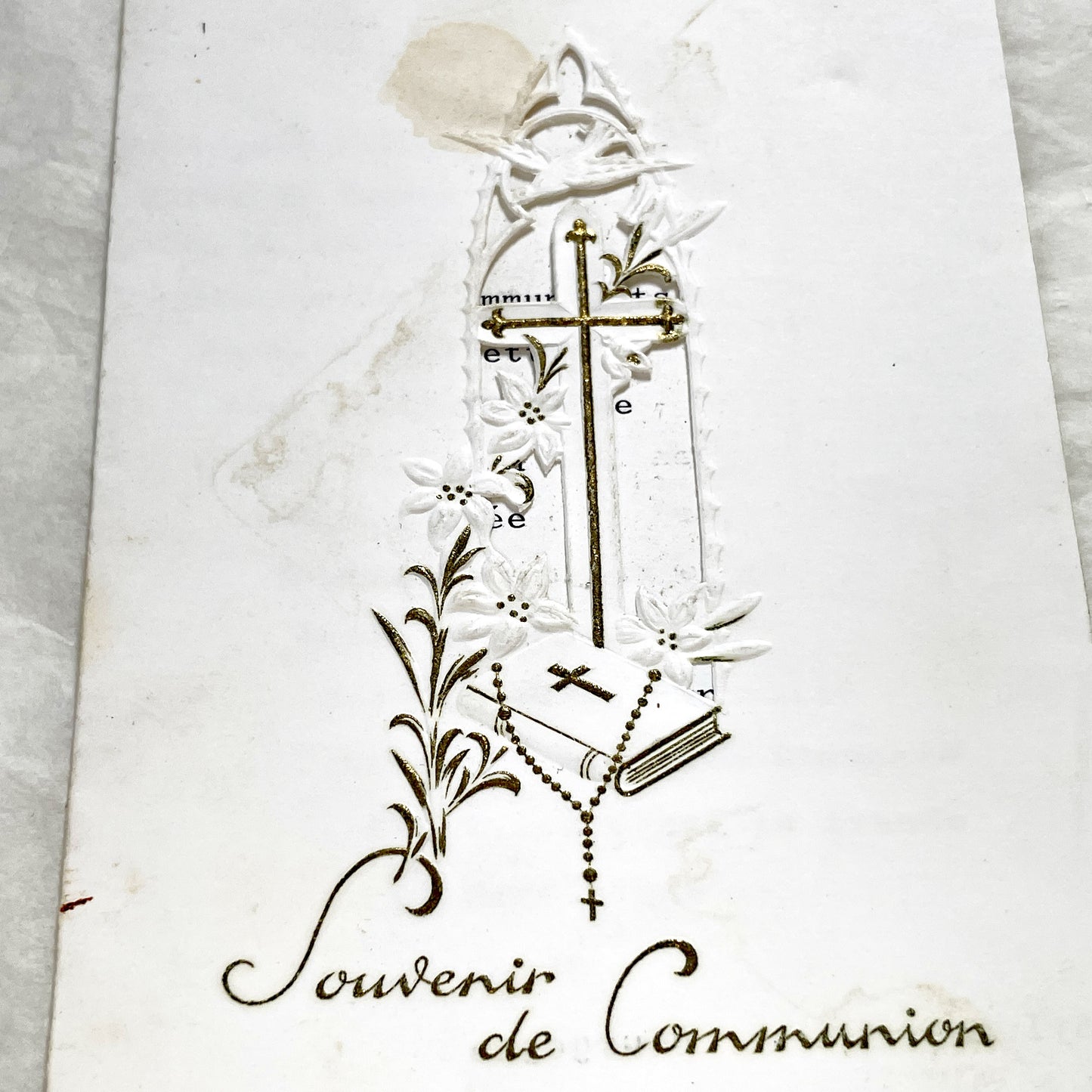 1960s - Vintage French First Communion Menu Card - Catholic Religious Event Memorabilia - Lunch & Dinner Celebration Souvenir
