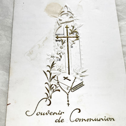 1960s - Vintage French First Communion Menu Card - Catholic Religious Event Memorabilia - Lunch & Dinner Celebration Souvenir