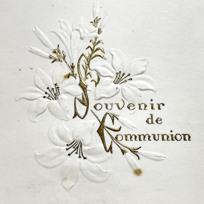 1960s - Vintage French Menu Card - 1967 First Communion Souvenir - Religious Event Keepsake - Historical Ephemera