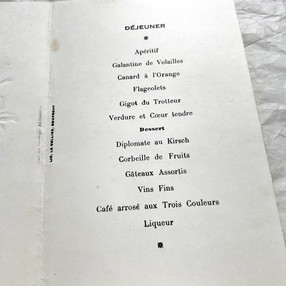 1960s - Vintage French Menu Card - 1967 First Communion Souvenir - Religious Event Keepsake - Historical Ephemera