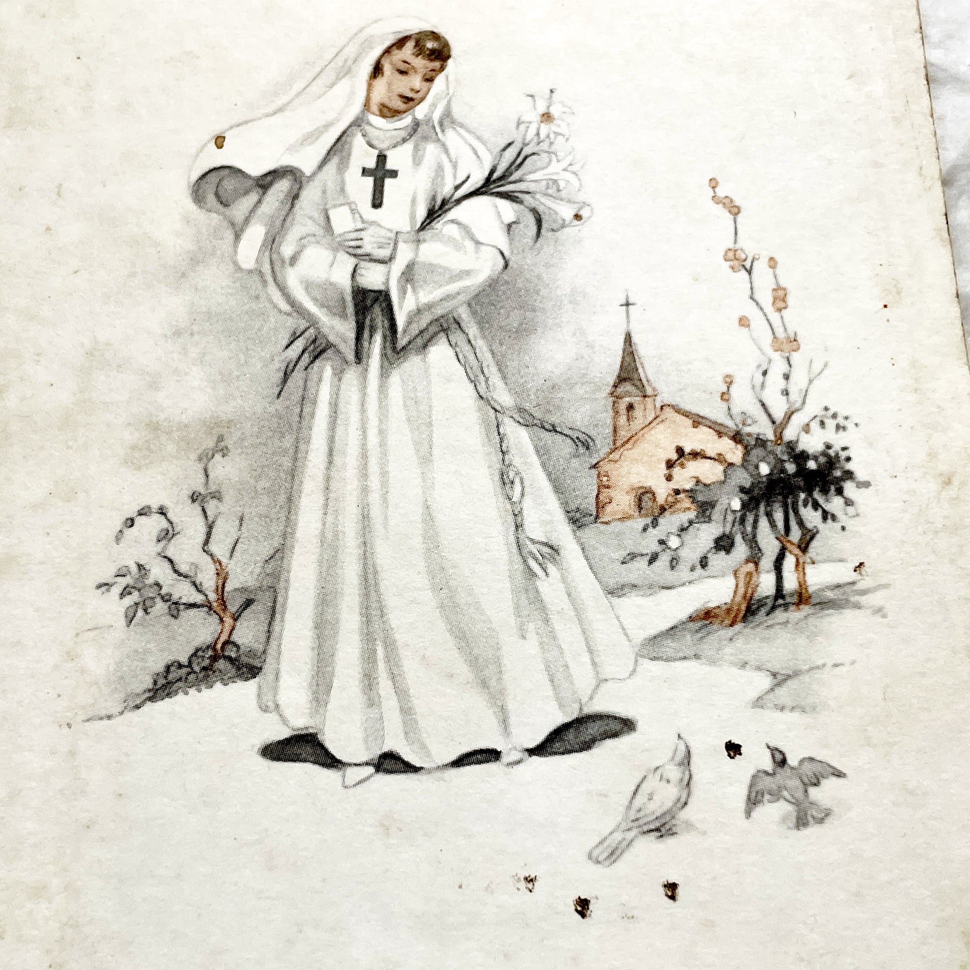 1960s - Vintage French First Communion Menu 1964 - Commemorative Menu - Retro French Religious Keepsake - Antique Paper Ephemera