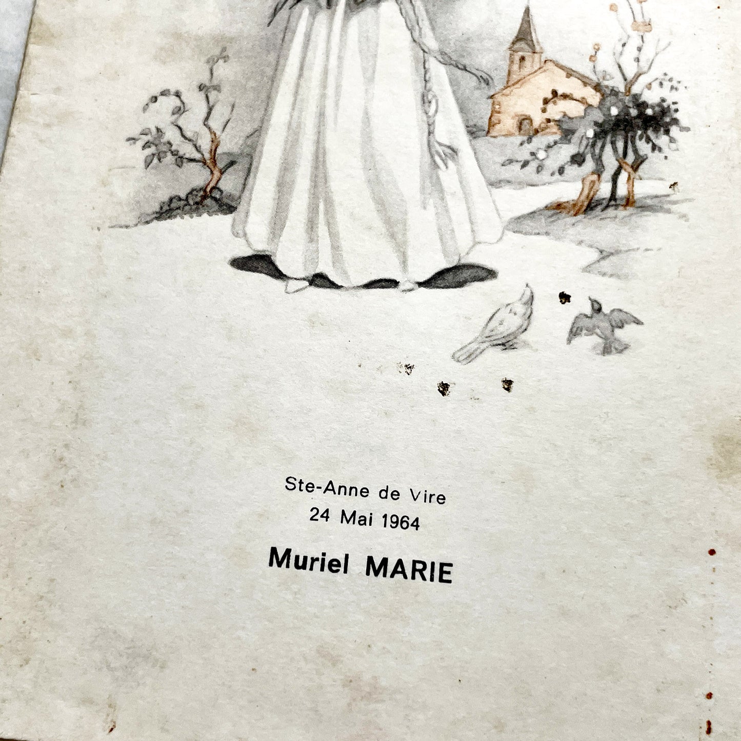 1960s - Vintage French First Communion Menu 1964 - Commemorative Menu - Retro French Religious Keepsake - Antique Paper Ephemera
