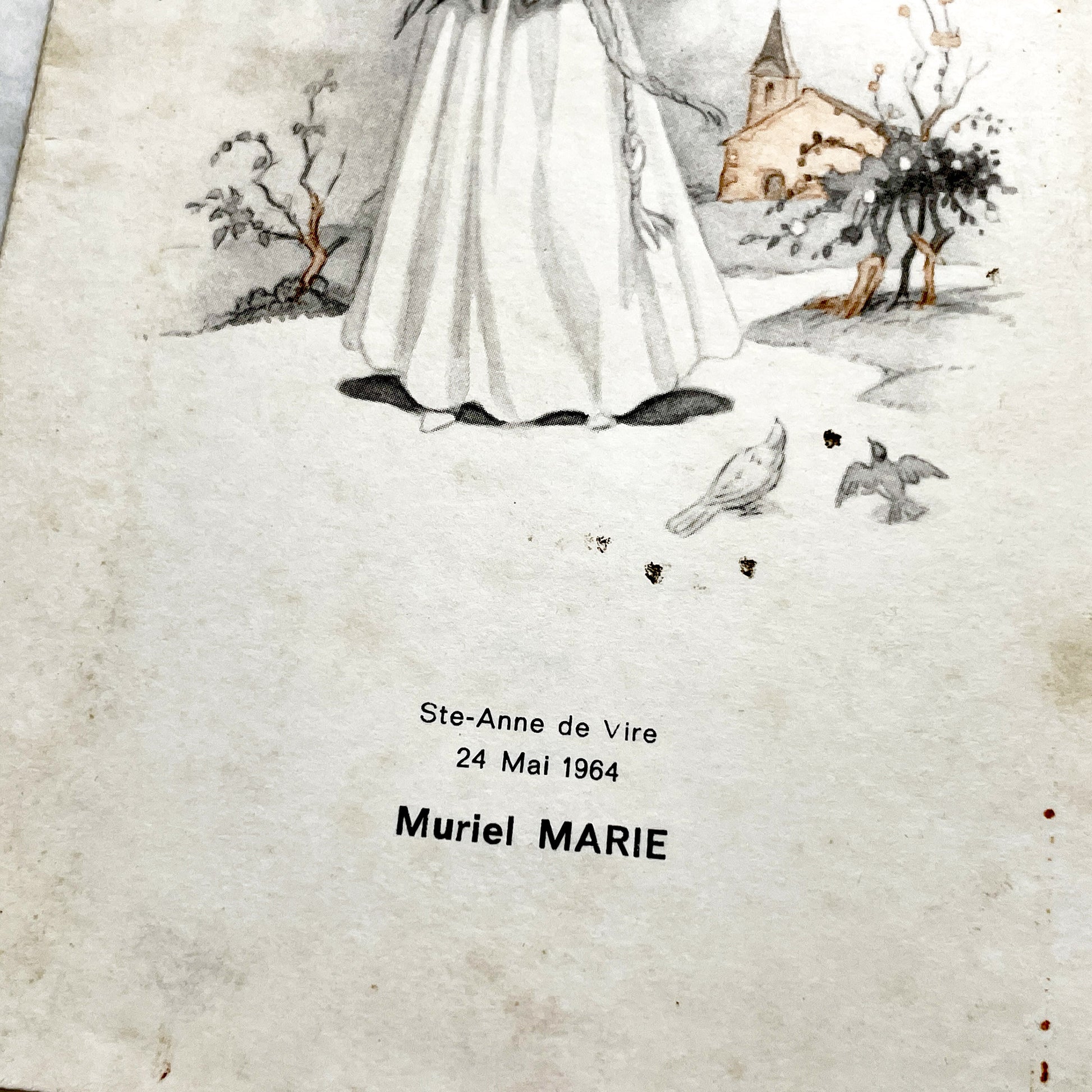 1960s - Vintage French First Communion Menu 1964 - Commemorative Menu - Retro French Religious Keepsake - Antique Paper Ephemera