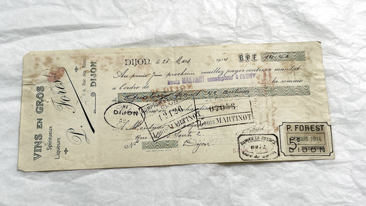 1920s - Lot of 6 Vintage French Bills of Exchange – Handwritten Commercial Documents with Stamps