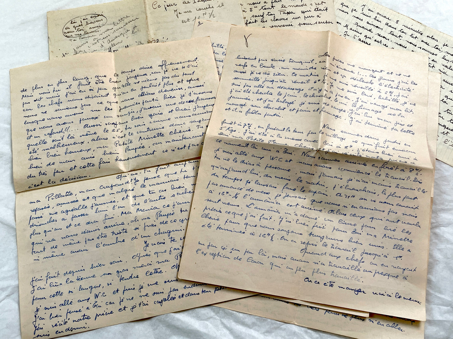 1940s - Rare Handwritten French Letters - Romantic Love Correspondence Between Sweethearts - Evocative WWII Era Ephemera