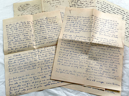 1940s - Rare Handwritten French Letters - Romantic Love Correspondence Between Sweethearts - Evocative WWII Era Ephemera