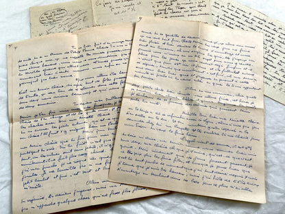 1940s - Rare Handwritten French Letters - Romantic Love Correspondence Between Sweethearts - Evocative WWII Era Ephemera