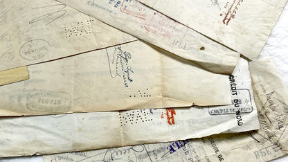 1920s - Lot of 6 Vintage French Bills of Exchange – Handwritten Commercial Documents with Stamps