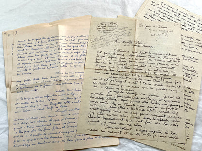 1940s - Rare Handwritten French Letters - Romantic Love Correspondence Between Sweethearts - Evocative WWII Era Ephemera