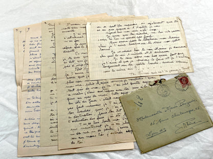 1940s - Rare Handwritten French Letters - Romantic Love Correspondence Between Sweethearts - Evocative WWII Era Ephemera