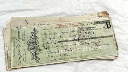 1910s - Lot of 6 Vintage French Bills of Exchange – Handwritten Commercial Documents with Stamps