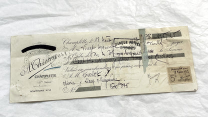 1900s - Lot of 6 Vintage French Bills of Exchange – Handwritten Commercial Documents with Stamps
