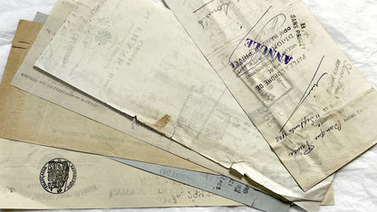 1900s - Lot of 6 Vintage French Bills of Exchange – Handwritten Commercial Documents with Stamps