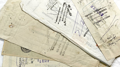 1920s - Lot of 6 Vintage French Bills of Exchange – Handwritten Commercial Documents with Stamps