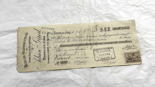 1920s - Lot of 6 Vintage French Bills of Exchange – Handwritten Commercial Documents with Stamps