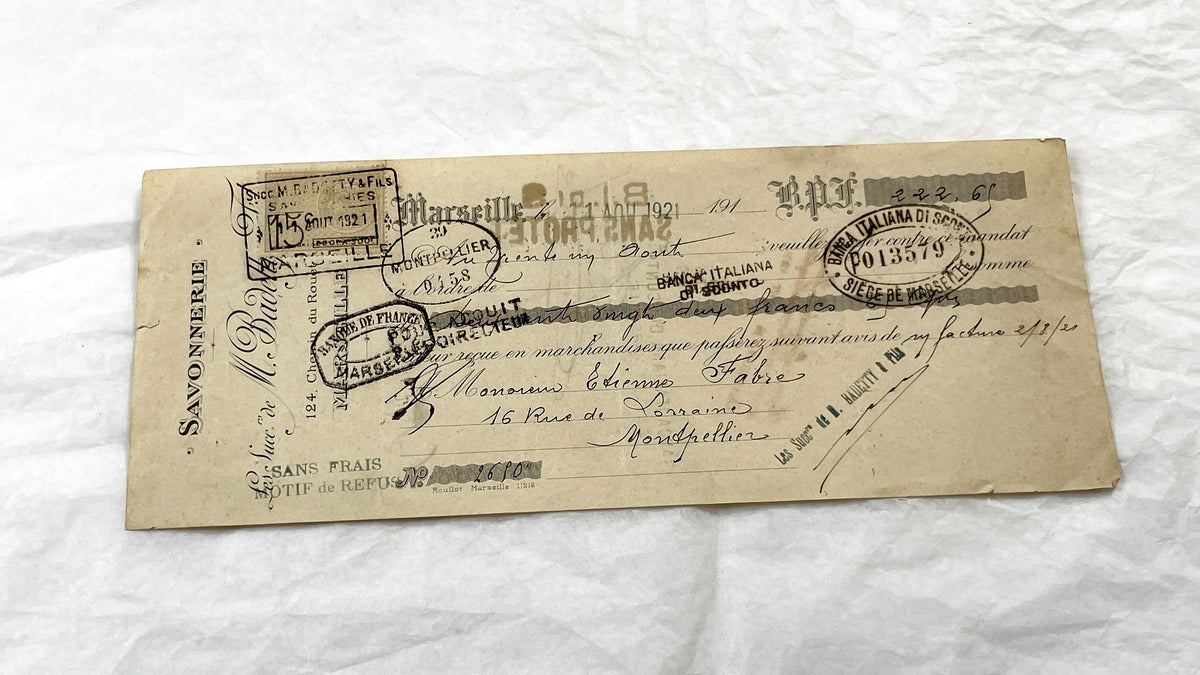 1920s - Lot of 6 Vintage French Bills of Exchange – Handwritten Commercial Documents with Stamps