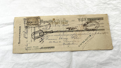 1920s - Lot of 6 Vintage French Bills of Exchange – Handwritten Commercial Documents with Stamps