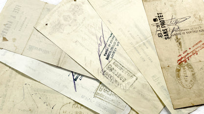 1920s - Lot of 6 Vintage French Bills of Exchange – Handwritten Commercial Documents with Stamps