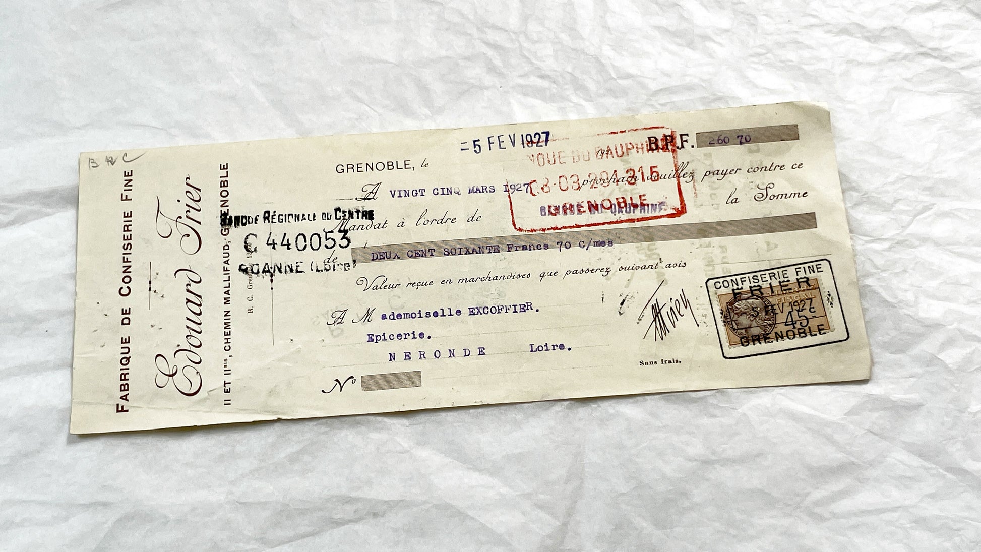 1920s - Lot of 6 Vintage French Bills of Exchange – Handwritten Commercial Documents with Stamps