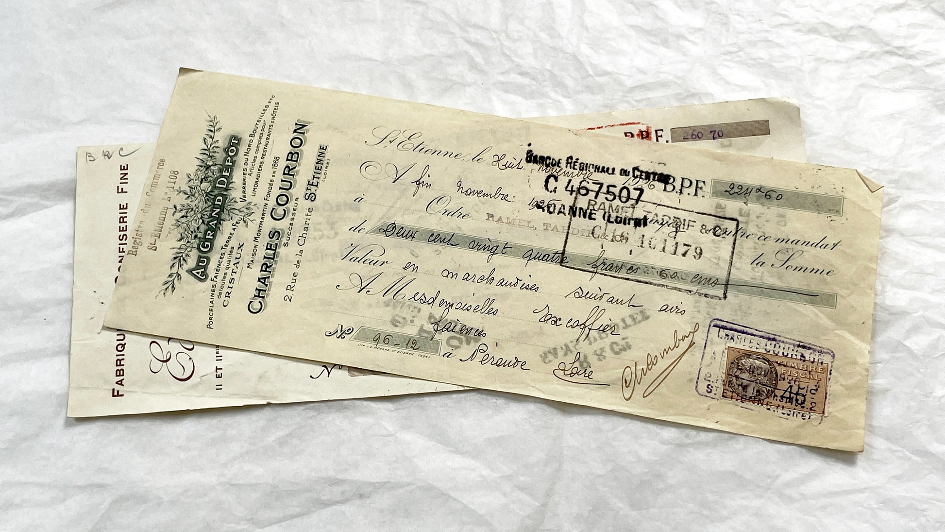 1920s - Lot of 6 Vintage French Bills of Exchange – Handwritten Commercial Documents with Stamps