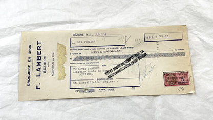 1950s - Lot of 6 Vintage French Bills of Exchange – Handwritten Commercial Documents with Stamps