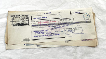 1950s - Lot of 6 Vintage French Bills of Exchange – Handwritten Commercial Documents with Stamps
