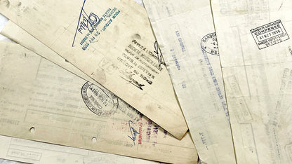 1950s - Lot of 6 Vintage French Bills of Exchange – Handwritten Commercial Documents with Stamps