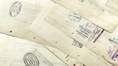 1950s - Lot of 6 Vintage French Bills of Exchange – Handwritten Commercial Documents with Stamps