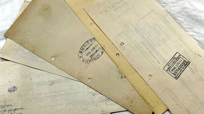 1950s - Lot of 6 Vintage French Bills of Exchange – Handwritten Commercial Documents with Stamps